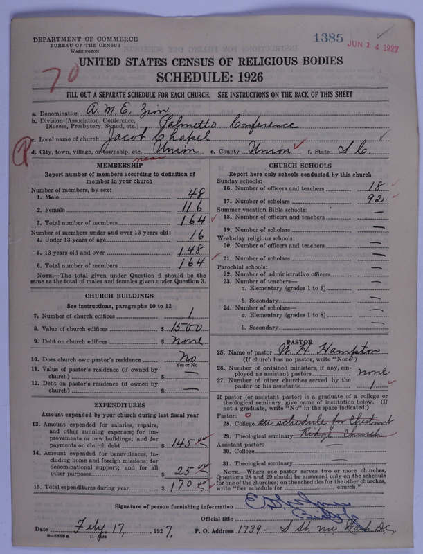 Scan of African Methodist Episcopal Zion Church: 1385