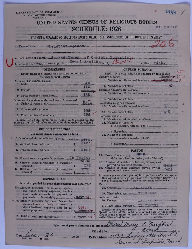 Scan of Church of Christ, Scientist: 908