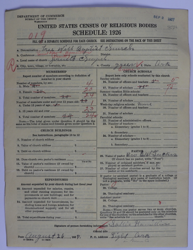 Scan of Free Will Baptists: 838