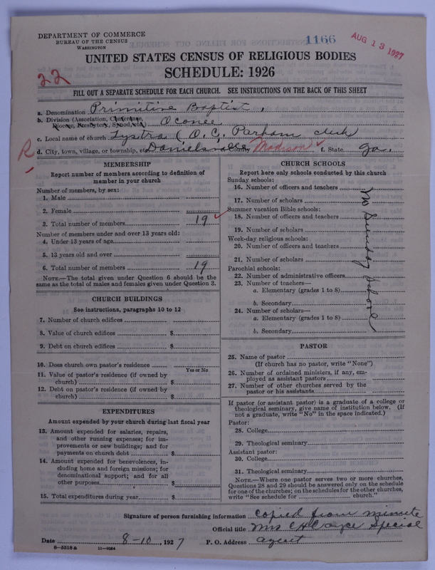 Scan of Primitive Baptists: 1166