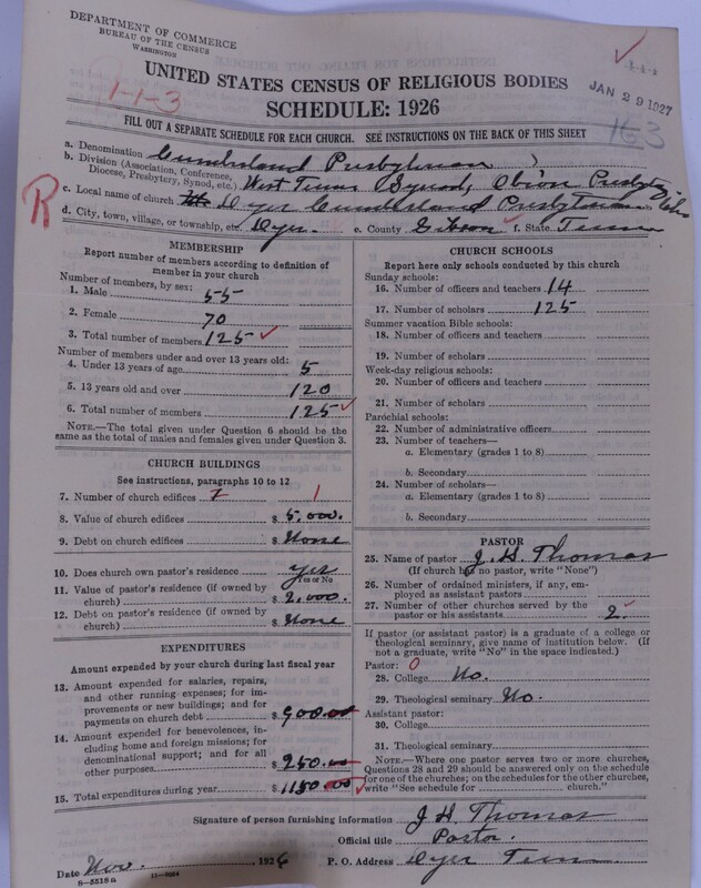 Scan of Cumberland Presbyterian Church: 444