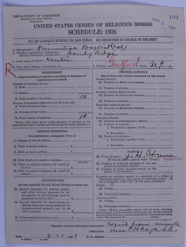 Scan of Colored Primitive Baptists: 104