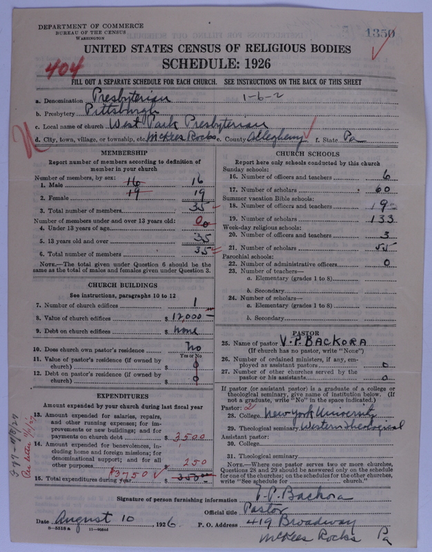 Scan of Presbyterian Church in the United States of America: 1350