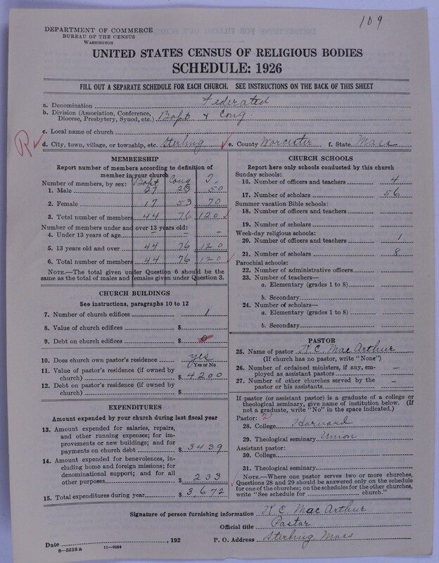 Scan of Federated Churches: 109