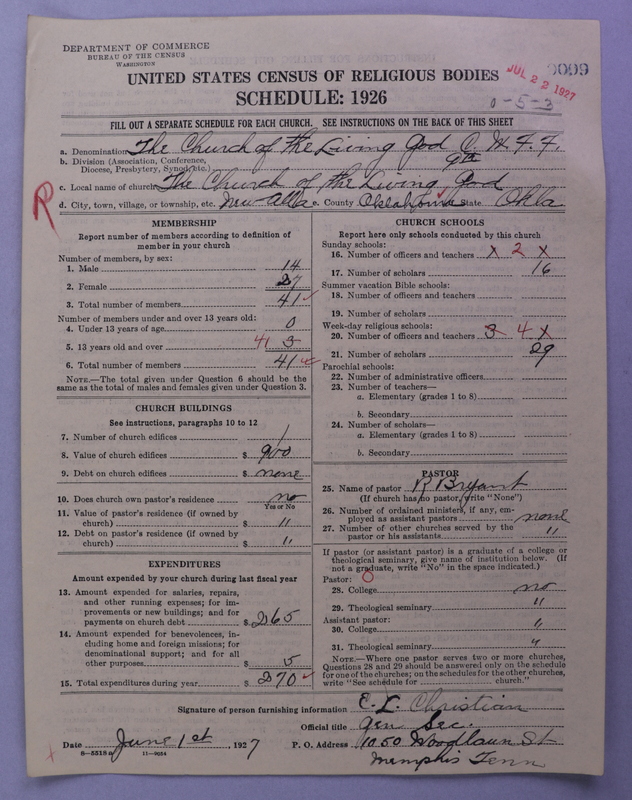 Scan of Church of the Living God, Christian Workers for Fellowship: 99