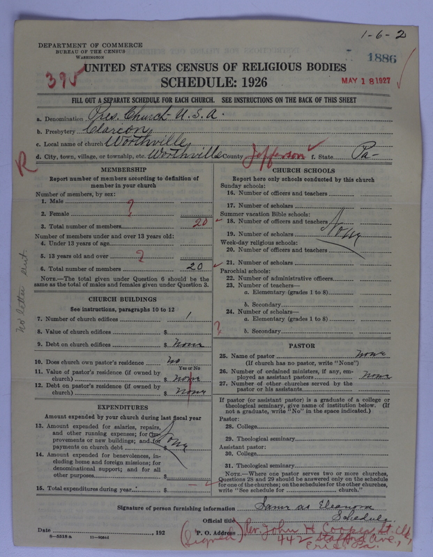 Scan of Presbyterian Church in the United States of America: 1886