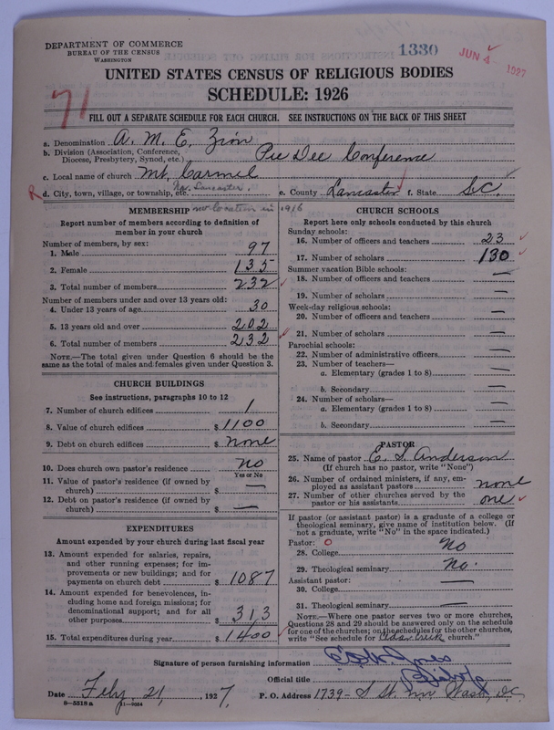 Scan of African Methodist Episcopal Zion Church: 1330