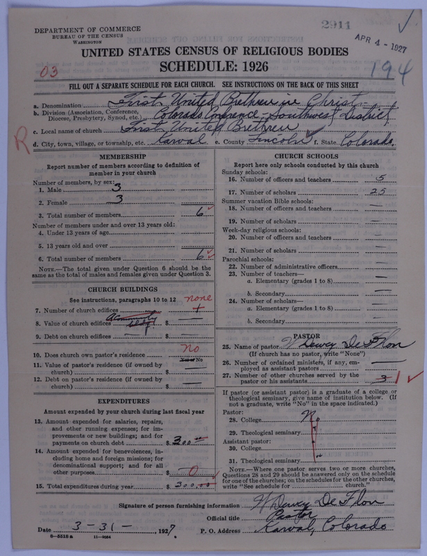 Scan of Church of the United Brethren in Christ: 2911