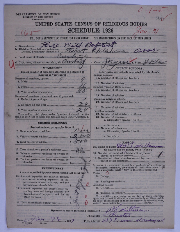 Scan of Free Will Baptists: 981
