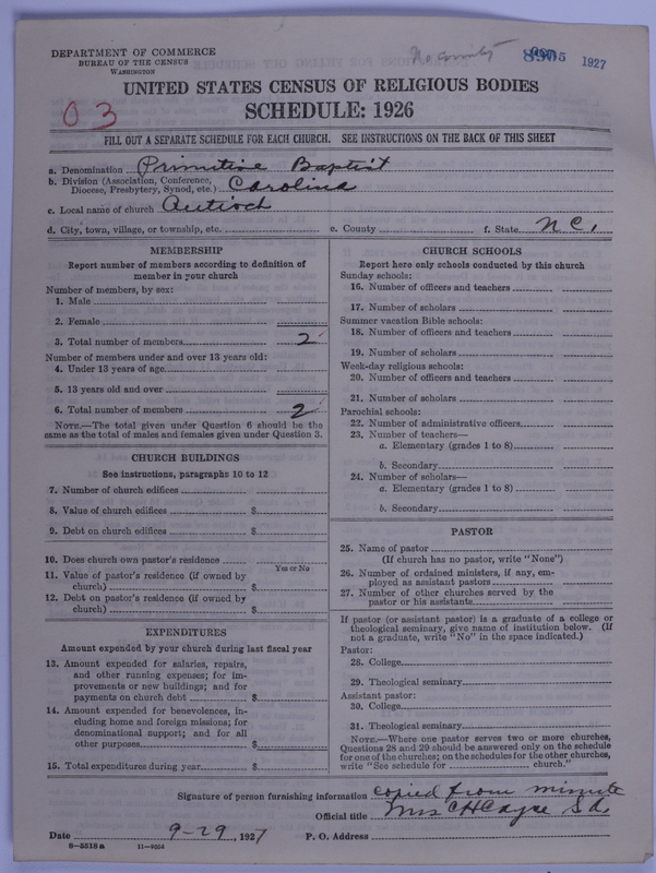 Scan of Primitive Baptists: 890