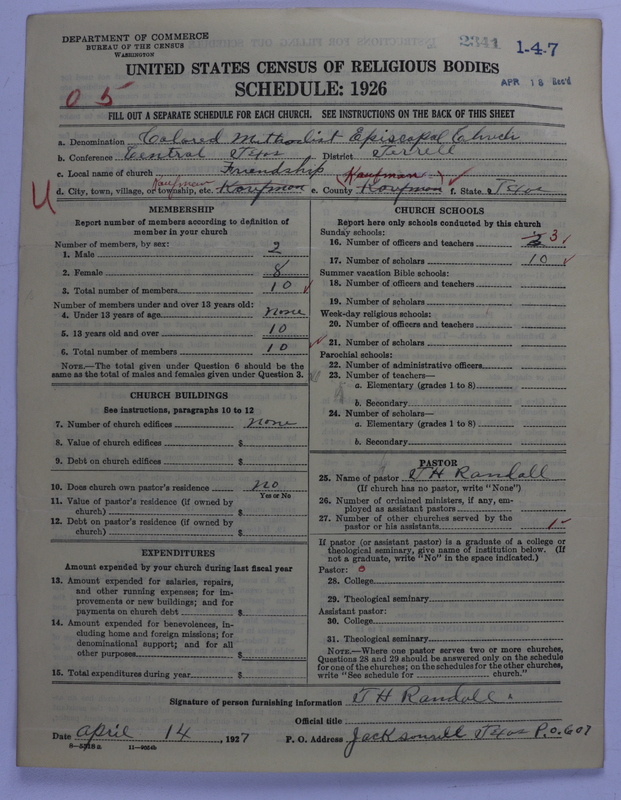Scan of Colored Methodist Episcopal Church: 2341