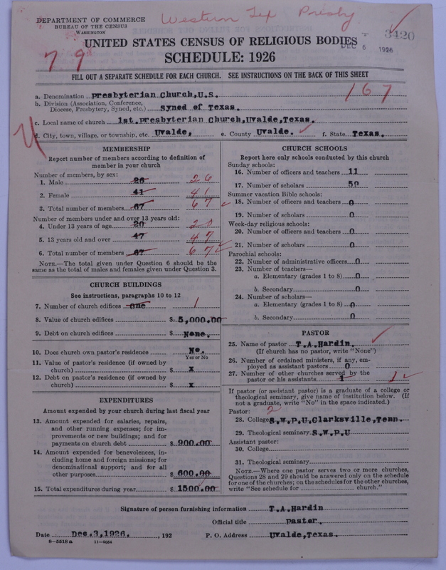 Scan of Presbyterian Church in the United States: 3420