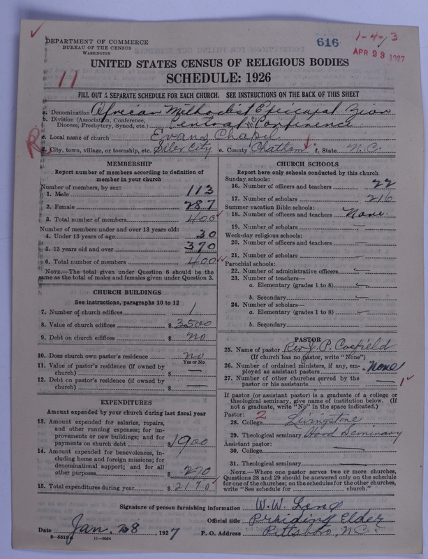 Scan of African Methodist Episcopal Zion Church: 616