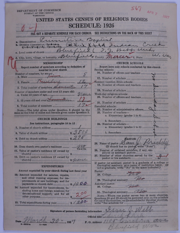 Scan of Primitive Baptists: 567