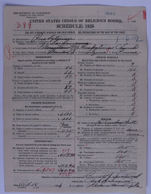 Scan of Presbyterian Church in the United States of America: 2017