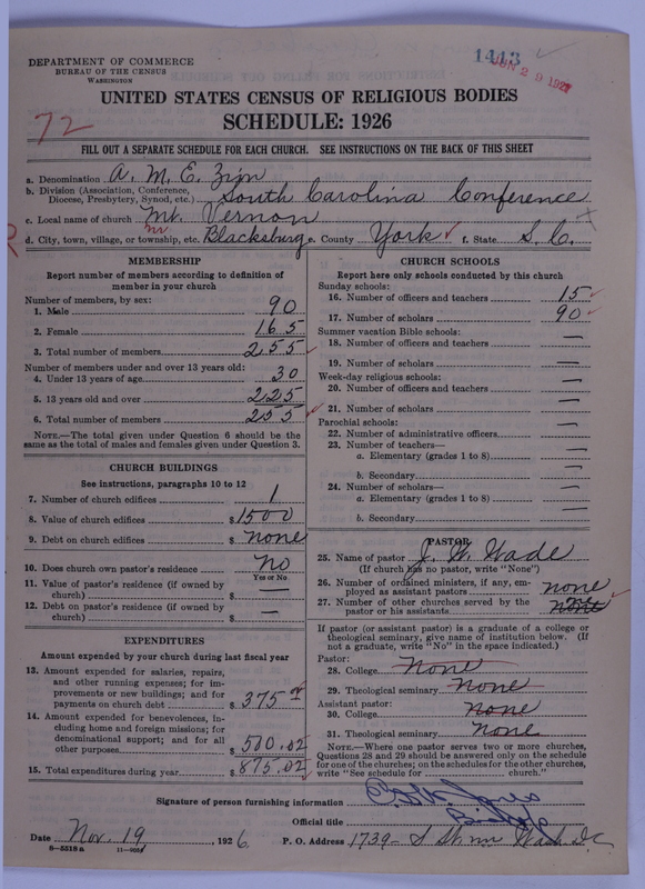 Scan of African Methodist Episcopal Zion Church: 1413
