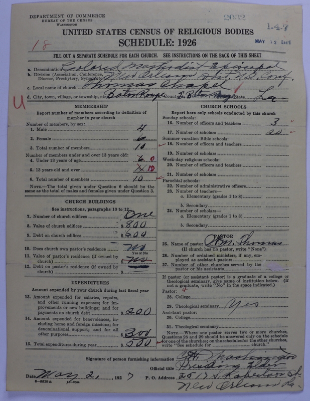 Scan of Colored Methodist Episcopal Church: 2032