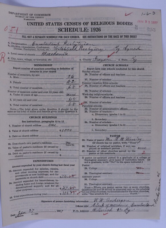 Scan of Cumberland Presbyterian Church: 253