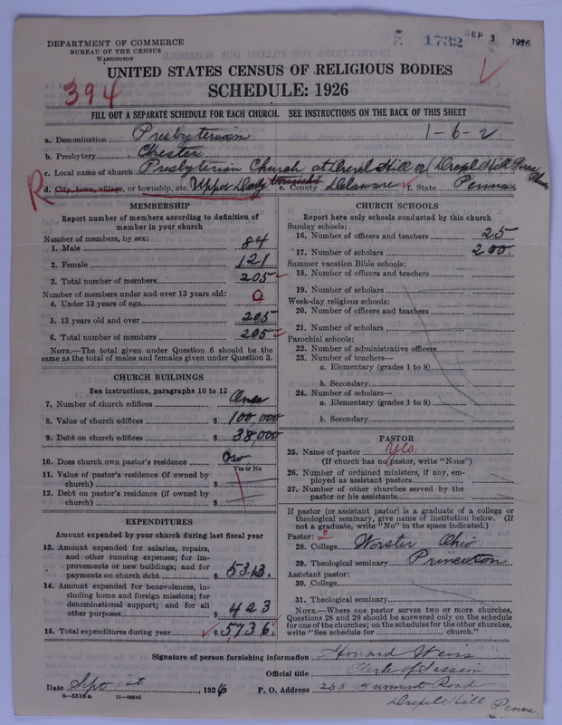 Scan of Presbyterian Church in the United States of America: 1732