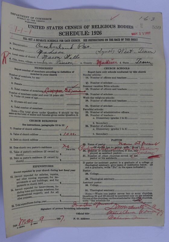 Scan of Cumberland Presbyterian Church: 559