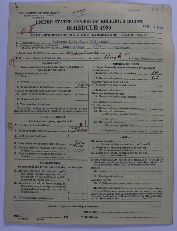 Scan of Colored Methodist Episcopal Church: 2409