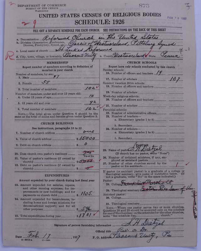 Scan of Reformed Church in the United States: 873