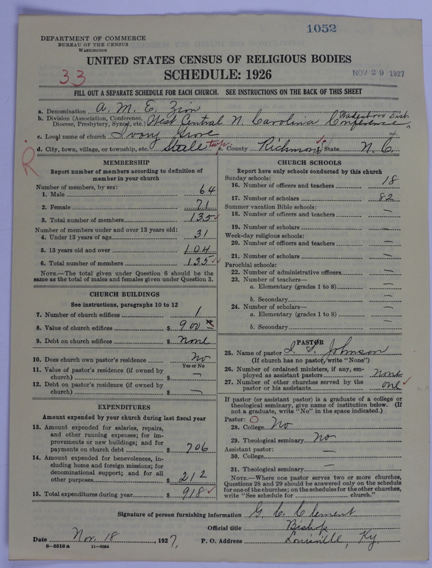 Scan of African Methodist Episcopal Zion Church: 1052