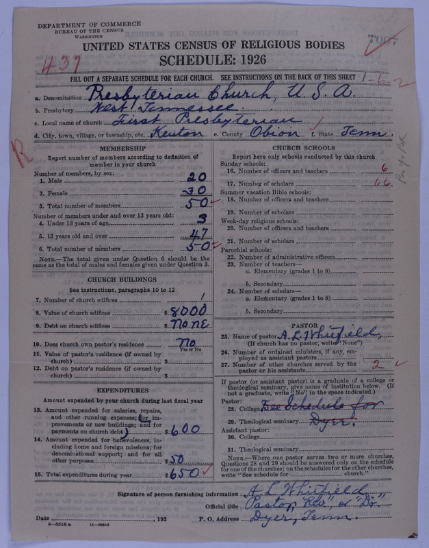 Scan of Presbyterian Church in the United States of America: 7007