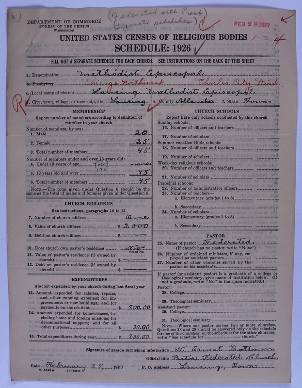 Scan of Federated Churches: