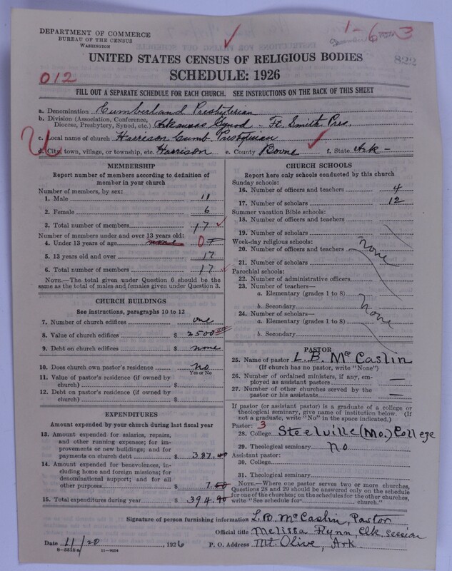 Scan of Cumberland Presbyterian Church: 822