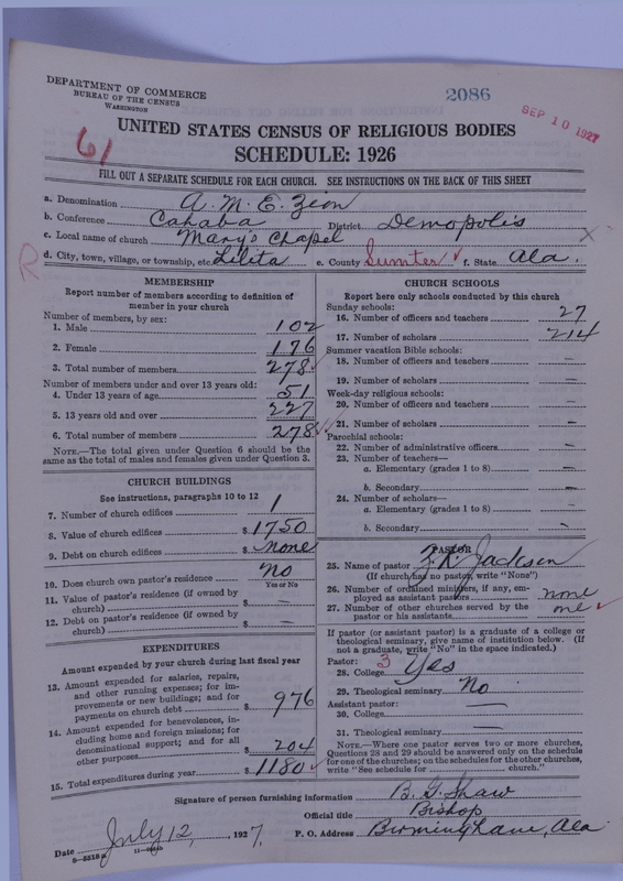 Scan of African Methodist Episcopal Zion Church: 2086