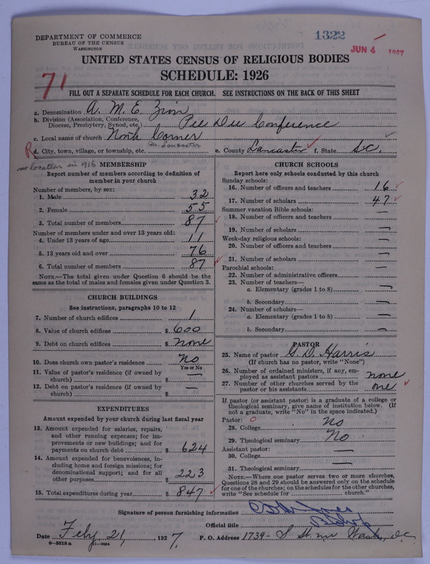 Scan of African Methodist Episcopal Zion Church: 1322