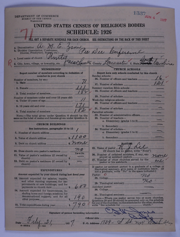 Scan of African Methodist Episcopal Zion Church: 1337