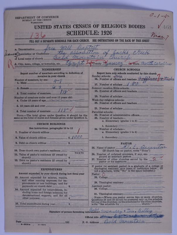 Scan of Free Will Baptists: 461
