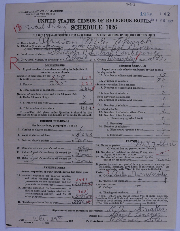 Scan of African Methodist Episcopal Church: 1986