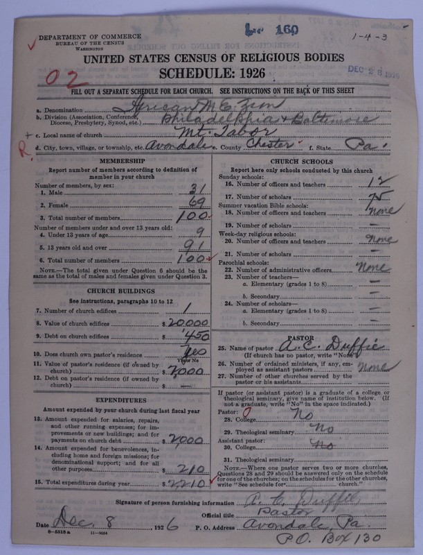 Scan of African Methodist Episcopal Zion Church: 160