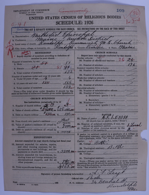 Scan of Methodist Episcopal Church: 100
