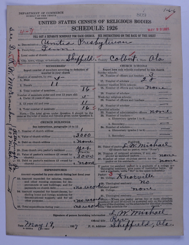 Scan of United Presbyterian Church of North America: 809