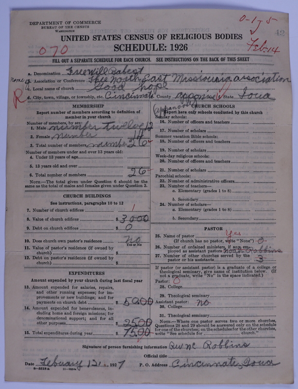 Scan of Free Will Baptists: 42