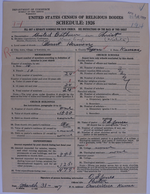 Scan of Church of the United Brethren in Christ: 2198