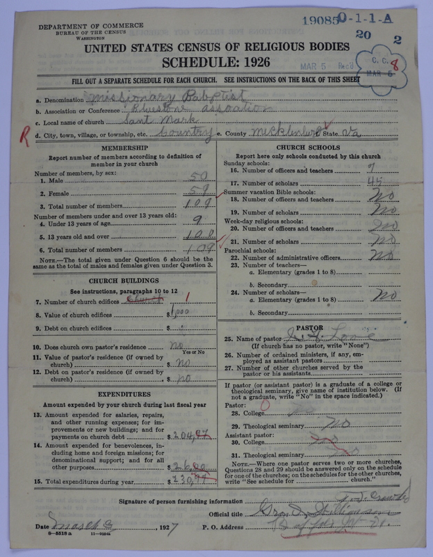 Scan of Negro Baptists: 19085