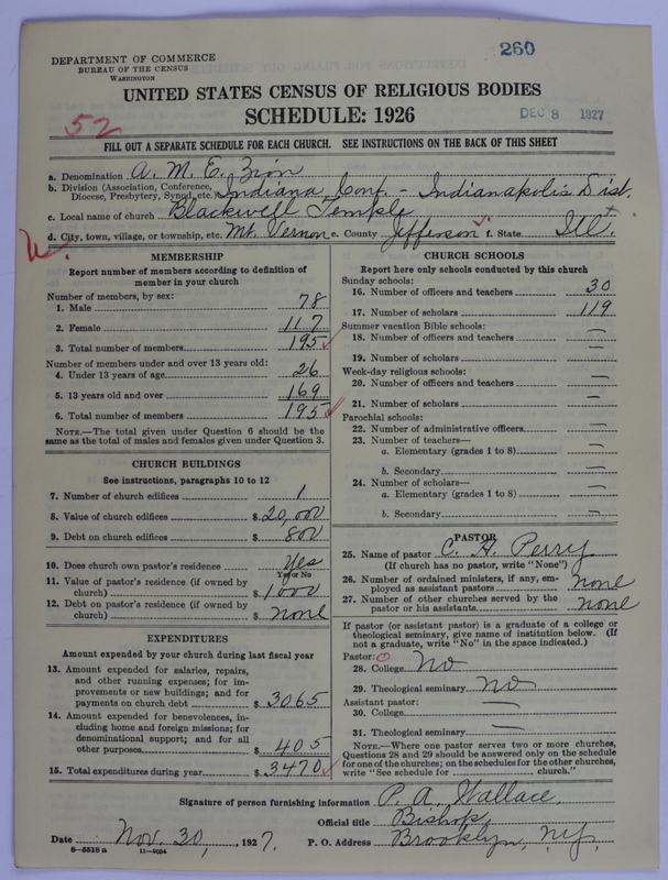 Scan of African Methodist Episcopal Zion Church: 260