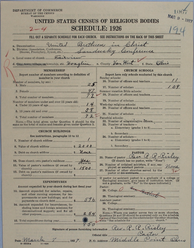 Scan of Church of the United Brethren in Christ: 1067