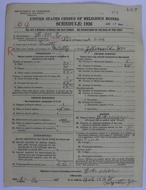 Scan of Colored Methodist Episcopal Church: 471