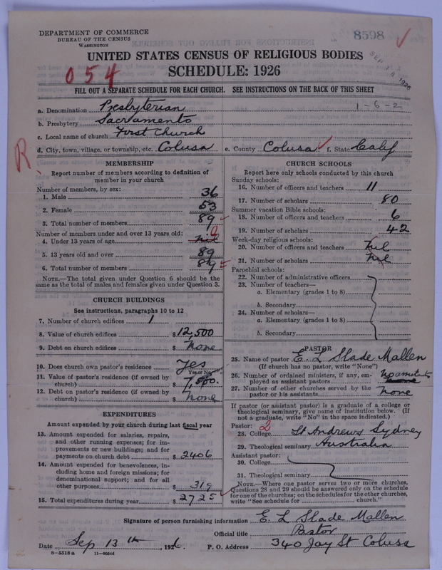 Scan of Presbyterian Church in the United States of America: 8598