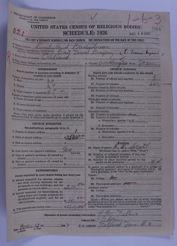 Scan of Cumberland Presbyterian Church: 684