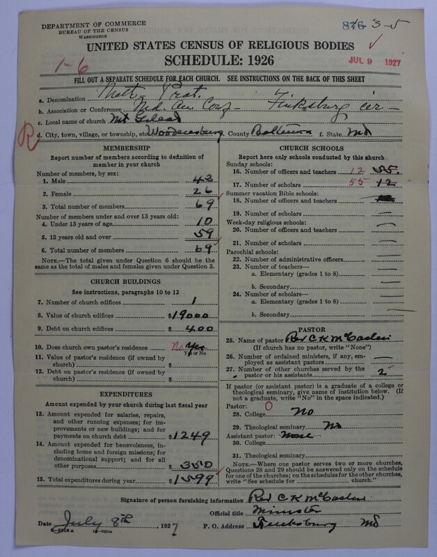 Scan of Methodist Protestant Church: 876