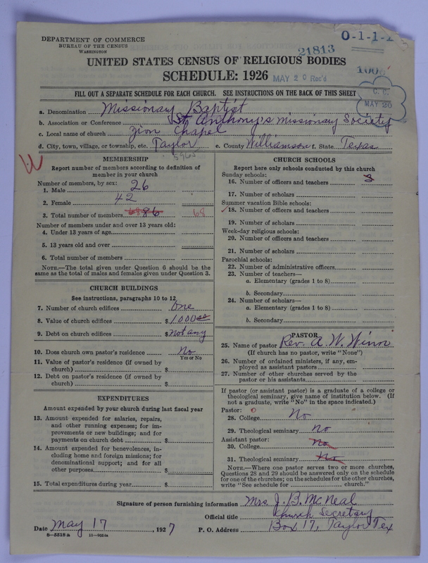 Scan of Negro Baptists: 21813