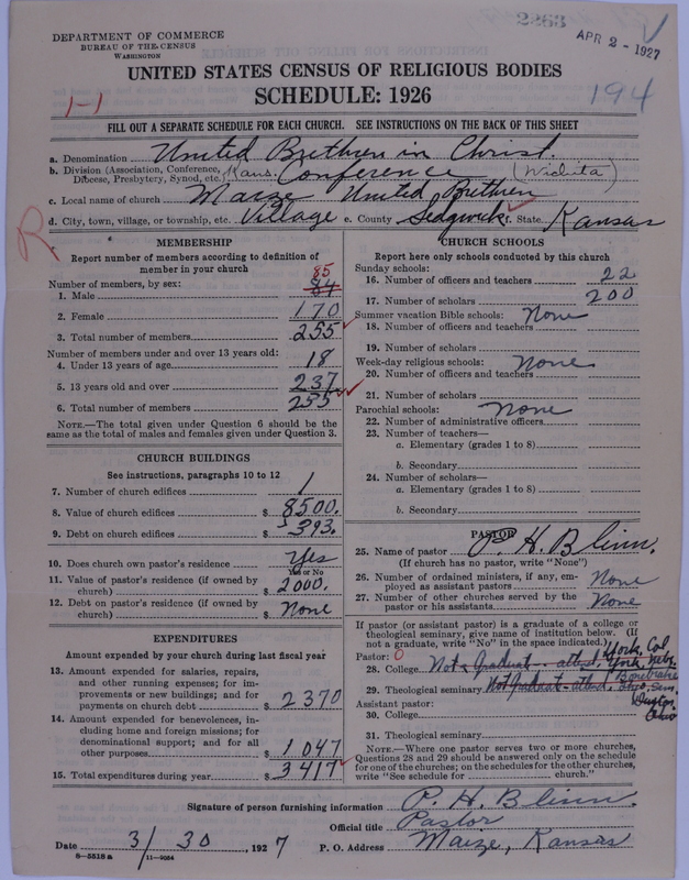 Scan of Church of the United Brethren in Christ: 2263