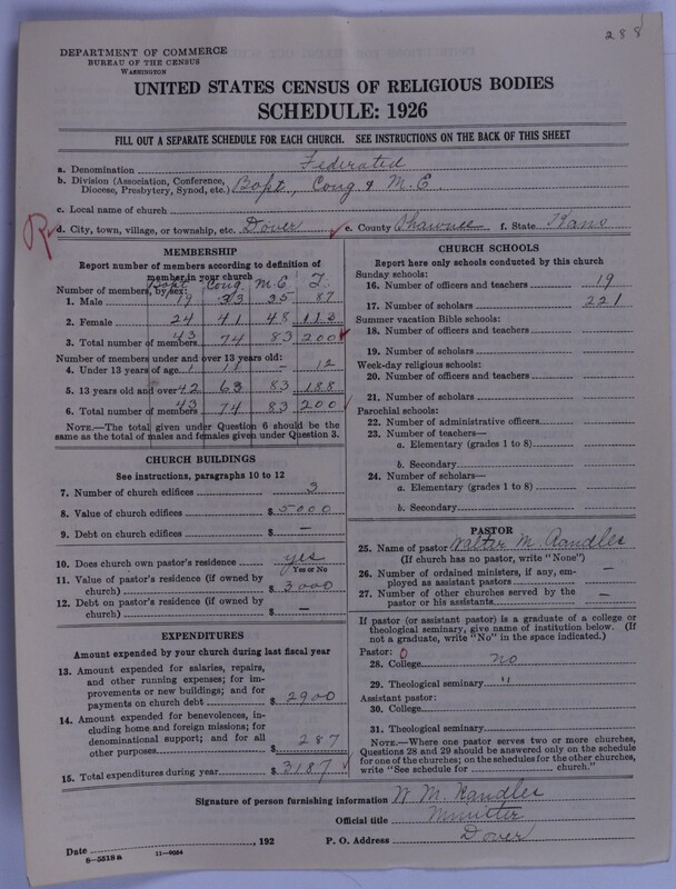 Scan of Federated Churches: 288